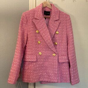 Ginger Howard Boutique Dolce Cabo pink tweed blazer, sz. S